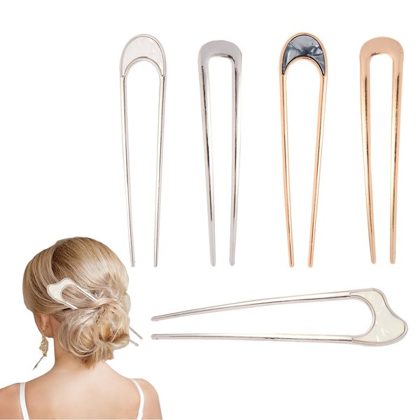 U-Shaped Hair Clip, French Hair Clip, Female, Girl Hair Styling AccessoriesGold+Silver