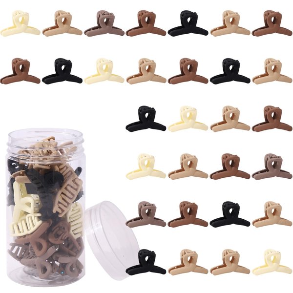 Drnytunk 30Pcs Small Hair Clips Cute Hair Clips for Women,Matte Hair Clips Small Claw Clips for Thin Hair Strong Hold Nonslip Hair Styling Accessories,Cross Hair Clips