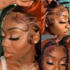 ROOMOOD Ombre 13x6 Lace Front Wigs Human Hair 200% Density HD Transparent Body Wave Lace Front Wigs For Women Ginger Colored Wigs Human Hair Balayage Wig Human Hair Glueless Wigs Human Hair 22Inch