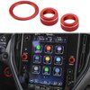 Auovo Volume Knob Cover Compatible with Subaru Crosstrek Impreza Accessories 2024 2025 for 20-24 Legacy Outback 22-23 WRX 24 Ascent Radio Knob Cover Engine Start Stop Button Outer Ring (3pcs, Red)