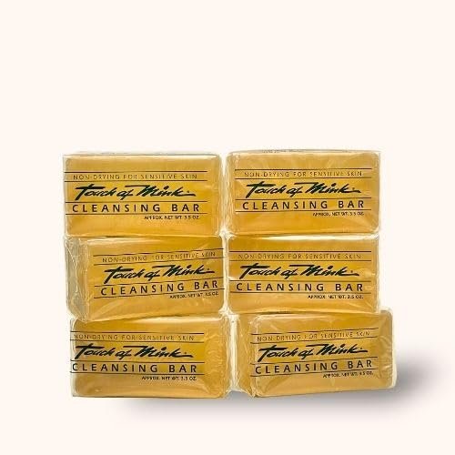 Original Mink Oil Soap Bars - Mens and Womens Daily Cleanser With Moisturizing Vitamin E - Soft Facial and Body Wash - Also Great Non-Drying Shaving Soap For Everyone! - Bulk 6 Pack