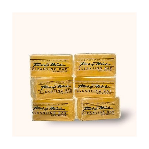 Original Mink Oil Soap Bars - Mens and Womens Daily Cleanser With Moisturizing Vitamin E - Soft Facial and Body Wash - Also Great Non-Drying Shaving Soap For Everyone! - Bulk 6 Pack