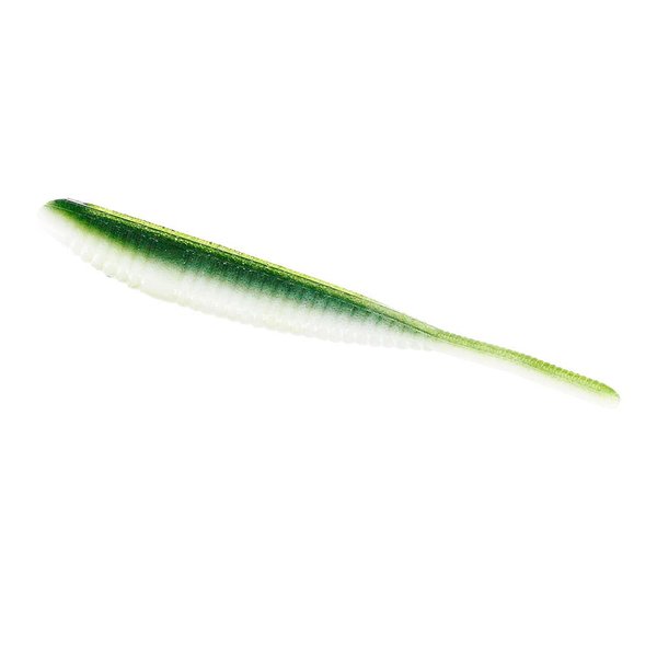 YAMAMOTO 3.75" Shad Shape Fishing Worm - Realistic Soft Plastic Fishing Lure Baits - 10 Pack, Watermelon and White Laminate