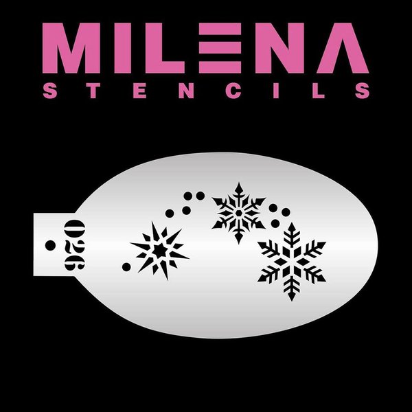 Milena Stencils - Snowflakes 026 - Professional Face & Body Painting Stencils for Kids Party, Halloween, Reusable Tattoo Stencil, Face Painting Template