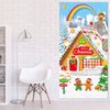 Gingerbread House Door Cover Christmas Front Door Banner Backdrop Xmas Gingerbread Man Theme Hanging Door Decorations for Winter Holiday Shower Birthday Party Supplies, 71 x 35 Inches