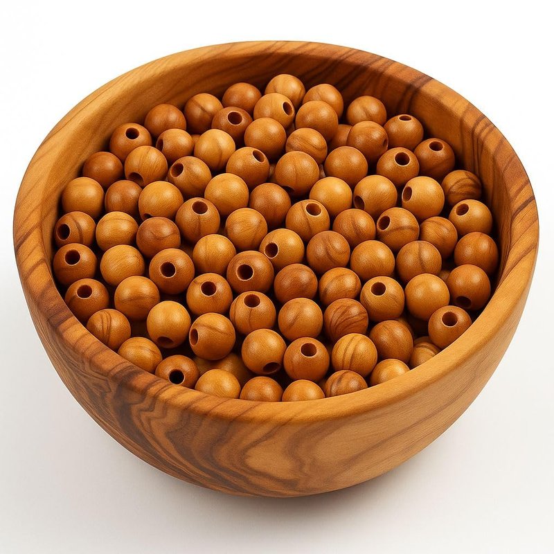 Holy Land Market Olive Wood Rosary Beads 8mm - 500 Beads, Handcrafted in Bethlehem, Prayer & Medi...