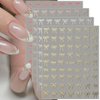 6 Colors Bronzing Bow Nail Stickers for Nail Art Cute Bow Nail Decals 3D Nail Art Stickers Nail Bow Stickers for Nails Design Nail Bows Ribbon Bowknot Nails Stickers Women Girl Manicure Nail Supplies
