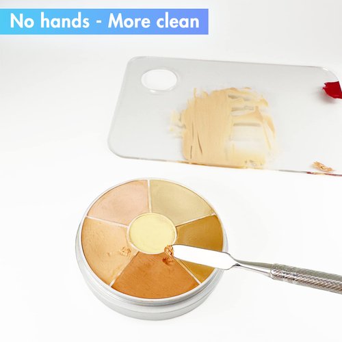 Foundation Spatula Stainless Steel Makeup Mixing Tool Cosmetic Metal Mixer Tool for Professional Color Nail Art Lab Pigment Blending Stick Silver