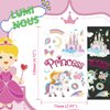VIWIEU Kids Princess Temporary Tattoos Bulk Glow in the Dark 15 Sheets, Girls Luminous Birthday Party Favor Gift, Children Body Decorations Piñata Fillers - Castle, Princess, Butterfly, Dress Tattoos