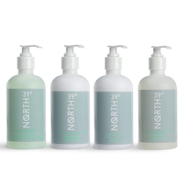 39° North Shampoo, Conditioner, Body Wash, Body Lotion - Eucalyptus & Lavender Scent - Courtyard by Marriott and Residence Inn Hotels - Shampoo and Conditioner - 8.5oz - Hair & Body Care Set