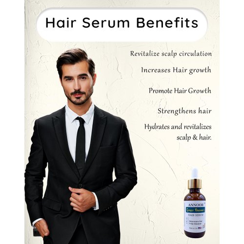 Ginger Rosemary Hair Serum by Annoor | 2 Fl Oz | Nourish, Strengthen, Shine, and Revitalize for Healthy Hair Growth and Scalp Renewal