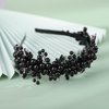 BERYUAN Pearls Rhinestone Wedding Headband Black Teardrop Rhinestone Pearls Wedding Hair Accessories Princess Bridal Headband Pearls Wedding Headpiece for Brides Bridesmaid Girls (black)