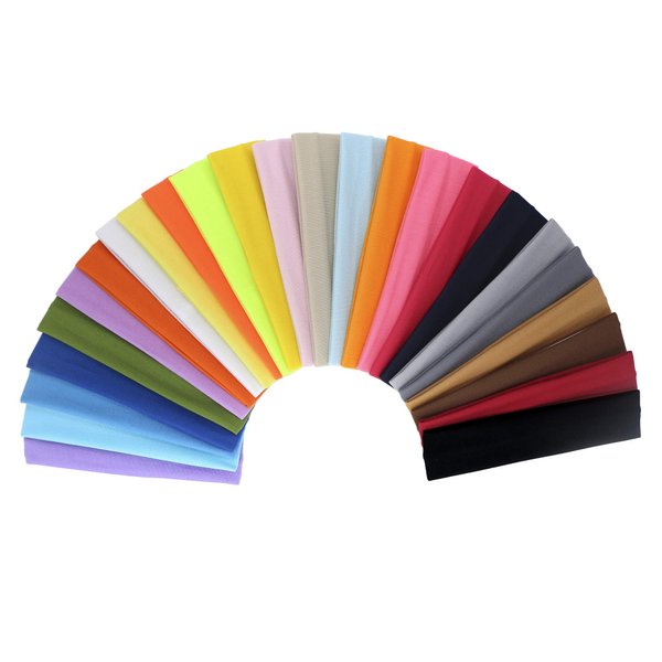 Zapire 25pcs Elastic Stretch Sport Hairbands Yoga Beauty Hair Style Headbands for Women Head Wraps