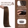 GOO GOO Clip in Hair Extensions Real Human Hair, 14inch 130g 9Pcs, 4A Chocolate Brown, Remy Human Hair Extensions Clip ins for Women, Natural Human Hair