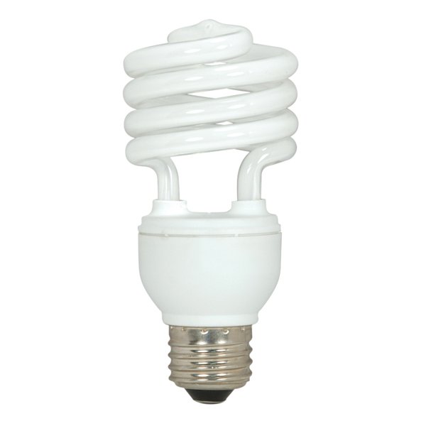 Satco S7225 18-Watt Medium Base T2 Mini Spiral, 4100K, 120V, Equivalent to 75-Watt Incandescent Lamp for Enclosed Fixtures