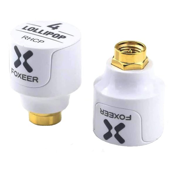 FOXEER 2pcs FPV Antenna Lollipop V4 5.7G 2.6dBi Super Mini RHCP Stubby Antenna SMA Male for RC Drone FPV Racing Quadcopeter Multicopter TX/RX (White) …