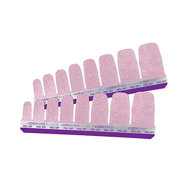 Color Street Pedicure Nail Polish Strips in Choice of Color Moonburst Silver Pink 2 Count Pack of 1
