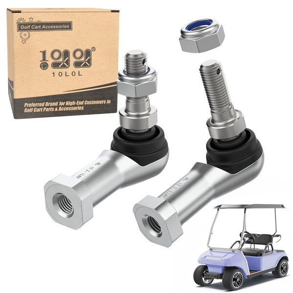 10L0L Golf Cart Thread Tie Rod End Kit for Club Car DS & Carryall 2009-up, Driver and Passenger Side, OEM# 102022601 102022602 102288301