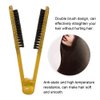 Double Sided Brush, Clamp Hair Brushes Clamp Hair Straightening Comb Straightener Anti Static Styling Comb Hairdressing Tool V Shape Hair Splint Combs Women Men Brushes for Home Barber Shop(Yellow)