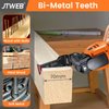 JTWEB Extra Long Oscillating Saw Blades - 12PCS Arc Edge Bi-Metal Multitool Blades Precise Cut for Wood with Nails, Wood, Metal, Universal Quick Release Power Oscillating Tool Blades Kits for Dewalt