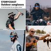 STORYCOAST Polarized Sports Sunglasses for Men Women Unbreakable Frame Cycling Fishing Driving Black+Blue Mirror 2Pack