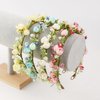 KorViSHOW Handmade Flower Crown for Women Floral Headband Girls Headpiece Flower Hair Accessories for Weeding Bride Cosplay Party Festival(White Style)