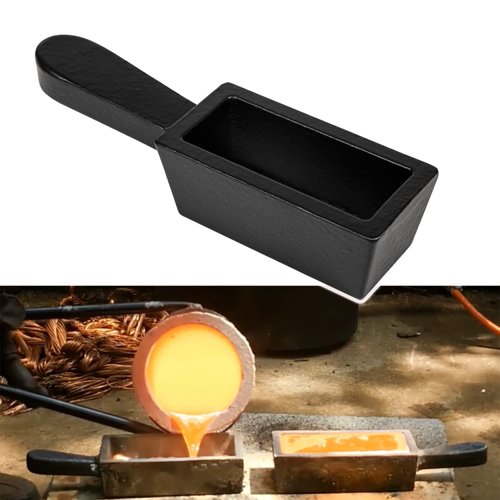 Bzsunway 25 oz Loaf Ingot Cast Iron Ingot Mold for Melting Casting Refining Gold Silver Aluminum Copper Brass 