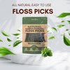 Biodegradable Floss Picks | 50 Count (1 Pack) | Mint Flavor, Candililla Wax | Sustainable & Reusable | Vegan & Cruelty-Free | Bamboo Floss Picks, Bamboo Toothpicks