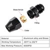 EVIL ENERGY 6AN Male to 3/8" Hardline Compression Fitting Adapter Aluminum Black 2PCS