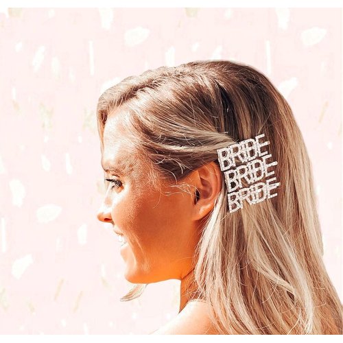 Rhinestone BRIDE Bobby Pin Luxury Wedding Accessories Hair Clip Honeymoon Bachelorette