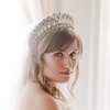 VIJIV Wedding Crystal Tiara Baroque Crown Bridal Headband Hair Decoration Bride Royal Crowns Elegant Bridal Headpiece Gold