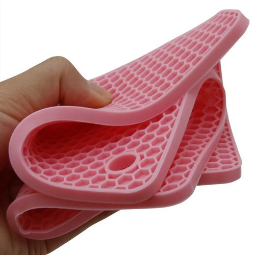 Silicone Trivets Mats, Silicone Hot Mats Set, Silicone Hot Pads, Silicone Pot Mat for Countertop, Trivet Pads Heat Resistant, Table Placemats, Square Small Drying Mats, 4 Pack, Black Trivets