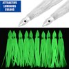 Fishing Squid Skirts Lures, 50pcs Octopus SkirtsTrolling Lure Soft Lures Plastic Fishing Bait for Bass Salmon Trout (50pcs 3.55inch)