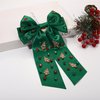 Christmas Hair Bows for Women Girls Christmas Tree Hair Bow Clips Jeweled Red Green Hair Bows Festive Holiday Hair Ribbons with Long Tail Christmas Hair Accessories Outfits Holiday Gifts (Pattern C1)