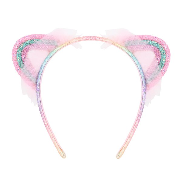 Amariver Pink Cat Ears Headbands Glitter Sequin Animal Ears Hair Bands Sparkle Kitty Head Band Party Costume Decoration Cute Hair Hoops for Daily Wearing Cats Hair Accessories for Women Girls