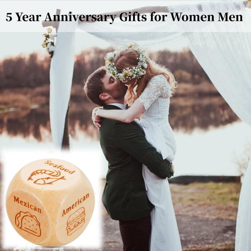 White Elephant Gifts for Adults, Food Decision Dice, Ccouple Gifts for Boyfriend Girlfriend, Matching Couple, Anniversary Valentines Day Gifts for Him Her, Food Dice, Santa Swap Gift Exchange Dice