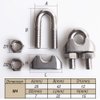 Cozihom 3/8 Inch M10 Wire Rope Cable Clip Clamp, 304 Stainless Steel, U Bolt Saddle Fastener, 6 Packs