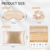 Soft Satin Eye Sleeping Mask and Pillowcase Set Satin Pillowcase and Eye Mask with Scrunchie for Girls (Beige)