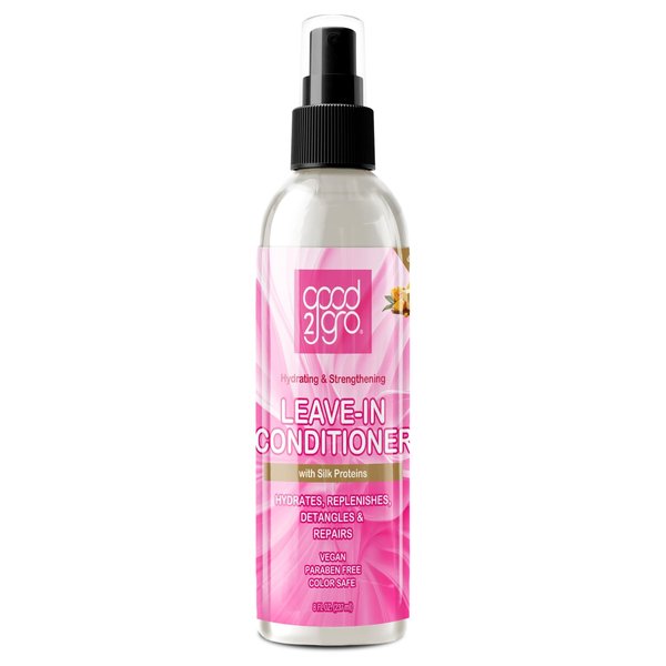 GOLD BANNER BEAUTY PRODUCTS GOOD2GRO Hydrating & Strengthening Leave-In Conditioner, Adds Moisture, Detangles, Mends, Repairs & Restores For Fuller Looking Hair, Vegan and Cruelty Free 8oz.