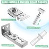 Bifold Door Hardware Repair Kit - 2 Pack Bi-fold Sliding Closet Door Hardware Kit for 7/8" to 1" Track, Folding Pocket Door Replacement Parts Set Include Top Bottom Pivots Bracket and Guide Wheel