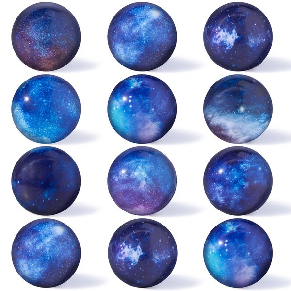 AMOR PRESENT 12PCS Galaxy Stress Balls, Mini Foam Stress Balls 2 inch Space Theme Stress Balls for Stress Relief Outer Space Astronaut Party Class Reward
