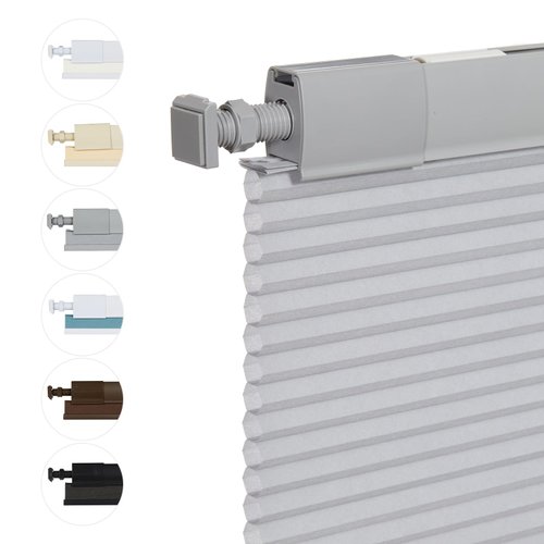 Persilux Custom Size No Drill No Tools Cordless Cellular Shades Light Filtering Window Shades, 1" Cell Honeycomb Shades Bottom UP Cellular Blinds for Indoor Windows Patios Easy to Install Grey