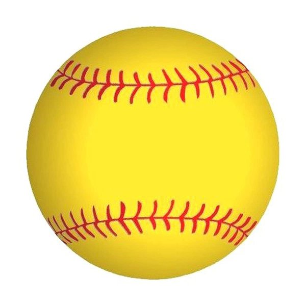8" Round - Yellow Official Softball - Edible Cake/Cupcake Topper - D1132