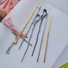 ZAYOIZY 4pcs Metal Hair Sticks Hair Bun Chopsticks Hair Pins Simple Sturdy Alloy Sticks for Women Long/Thick/Curly Hair, Silver&Gold