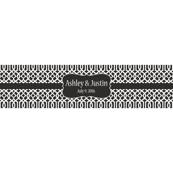 100 Black Trellis Moroccan Background Wedding Water Bottle Labels Engagement Party 8"x2"