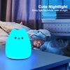 Litake LED Cat Night Light for Kids, Battery Powered Silicone Cute Cat Nursery Night Lights, Portable Night Light, Ideal Multicolor Christmas Gifts for Baby, Children, Toddlers, Teen Girls
