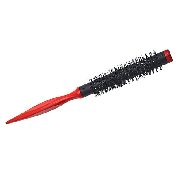 LapangZi Small Round Brush for Hair Styling - Anti-Static Mini Nylon Bristles Hairbrush, Ultra Thin Brush for Blow Drying, Curling, Short Hair