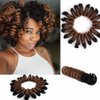 3 Packs Haolocs Hair Synthetic Kenzie Curl Crochet Braids Short Crochet Braiding Bouncy Twist Spiral Curls Jamaican Bounce Twist Hair Extensions 20 Strands/Pack (20 Inch Kenzie, T1B/27)