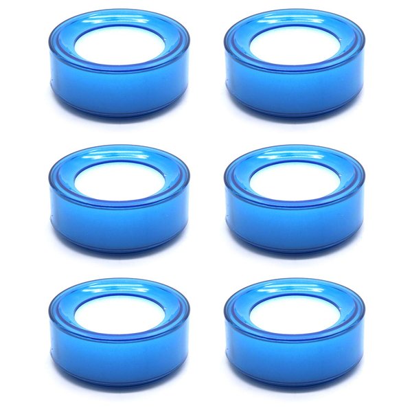 Xiaoyztan 2.7-Inch Diameter Plastic Round Desktop Sponge Finger Wet Moistener (Blue, Pack of 6 Pcs)