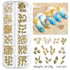 GULELAYAR 3 Boxes Summer Beach Nail Art Rhinestones, 3D Ocean Nail Charms Starfish Conch Sea Series Nail Art Designs Accessories Nail Art Rivets Manicure DIY Seashell Nail Decorations for Women Girls